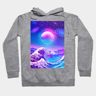 Great Wave off Kanagawa Synthwave GALAXY Hoodie